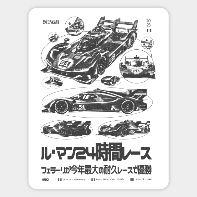 Ferrari Le Mans 499p Graphic Sticker by Abaan